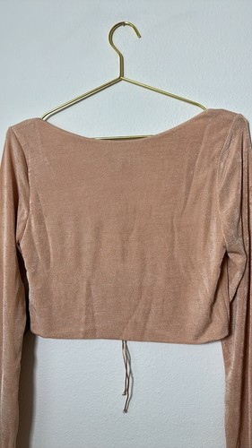 Princess Polly Peach Beige Lucille Long Sleeve Crop Top Sz.12 NWT! - Picture 8 of 10