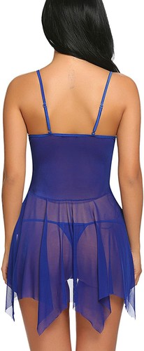 Sexy Damen-Dessous transparente Spitze Unterwäsche Nachtwäsche Nachtkleid Babydoll Pyjama - Bild 24 von 47
