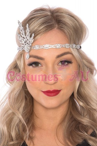 1920s 20s Great Gatsby Headband Vintage Bridal Headpiece Costume Accessory - Picture 12 of 12