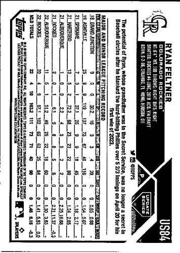 2023 Topps Update Baseball #US84 Ryan Feltner - Picture 2 of 2