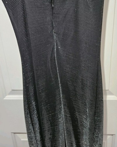 JS Collections Dress SZ 8 Black Silver Metallic Gradient Fibers Y2K Bodycon READ - Picture 4 of 19