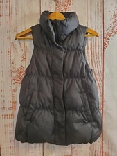 Gap Vest Womens Small Down Filled Black Polyester Nylon Blend Puffer Preppy 