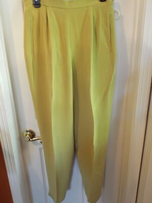 Chaus Silk Dress Pants Women's 12 Pistachio 