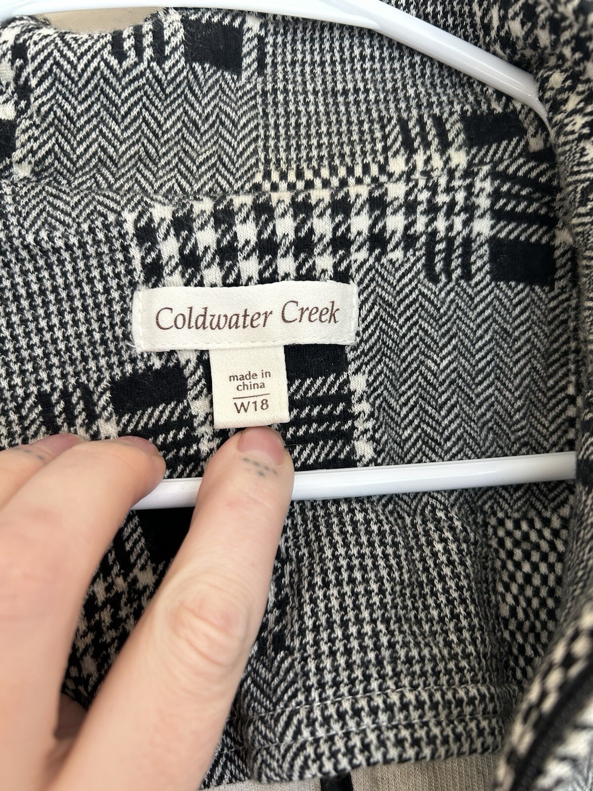 Coldwater Creek Houndstooth Patchwork Zip Up Jack… - image 4