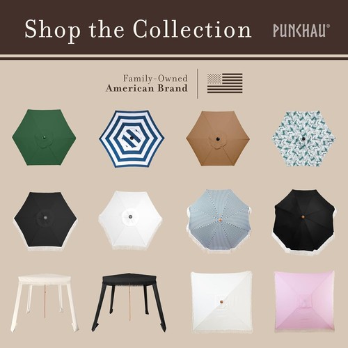 Stylish 5' 9" Diameter Aqua Market Umbrella with Push Button Tilt & Crank Lift - Picture 9 of 9