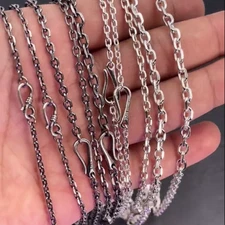 925 Sterling Silver Rolo O Chain Necklace 1.5/2.1/2.5/3/3.5/4/5/5.5mm 16"-28"L