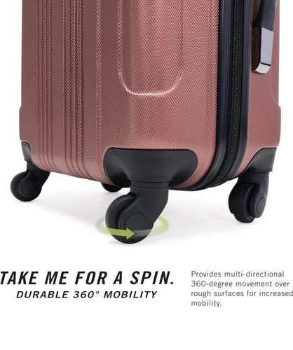 "Rose Gold 20" Carry On: Lightweight Hardshell Spinner by Kenneth Cole REACTION" - Picture 4 of 6