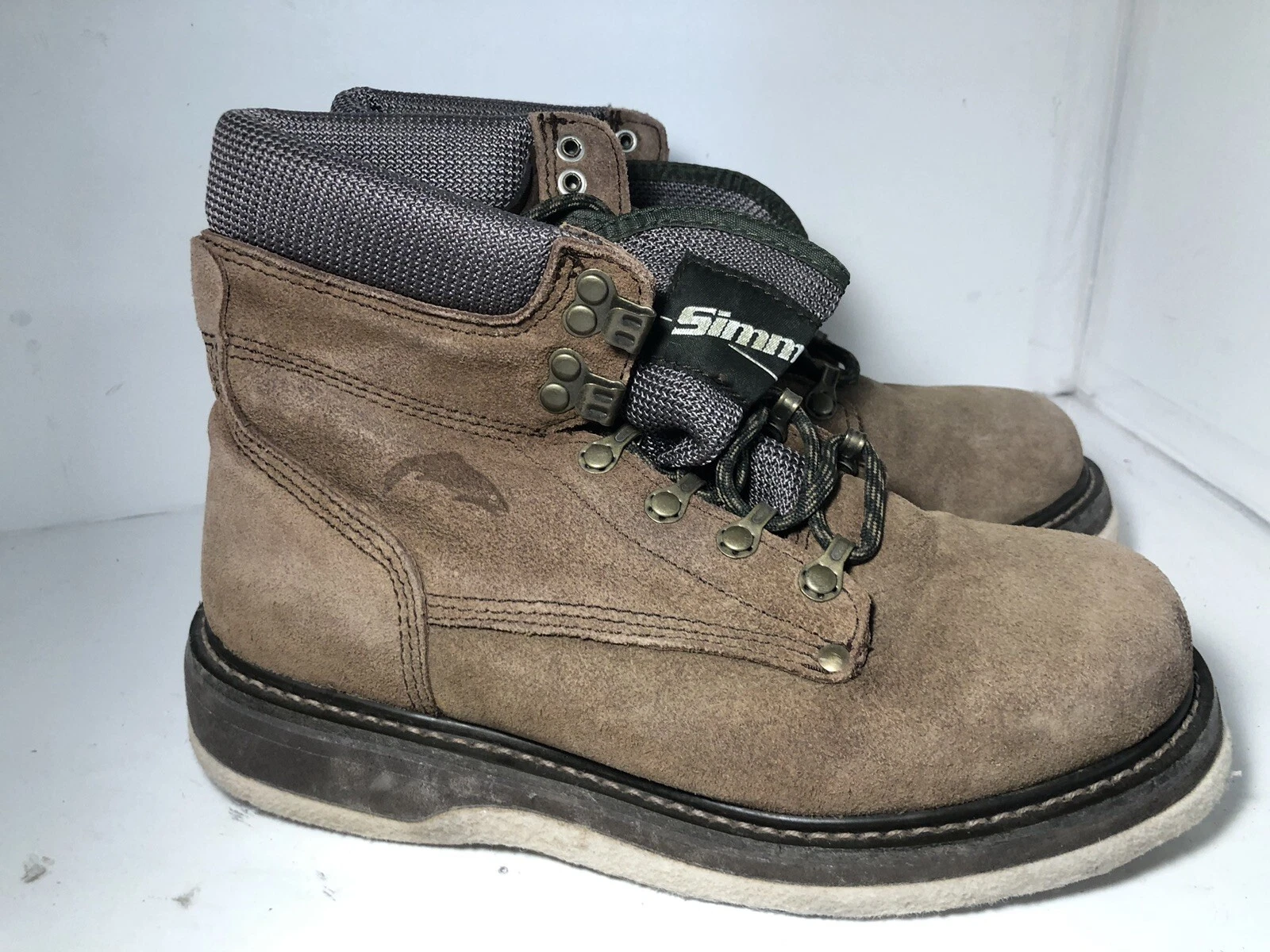 SIMMS Freestone Wading River Boots Leather Fly Fishing Felt Sole Mens Size 7