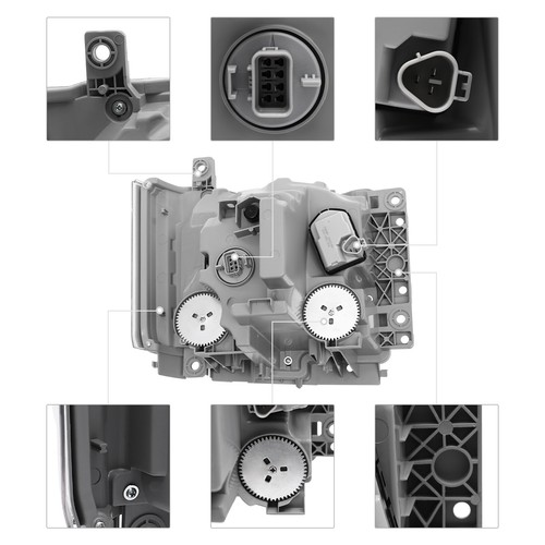 Headlight For 2023-2024 ISUZU NPR-HD NRR NQR Halogen Headlamp with LED DRL LH/RH - Picture 7 of 53