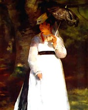 Lise with Umbrella Painting by Pierre-Auguste Renoir 8x10" Art Print - Acid Free