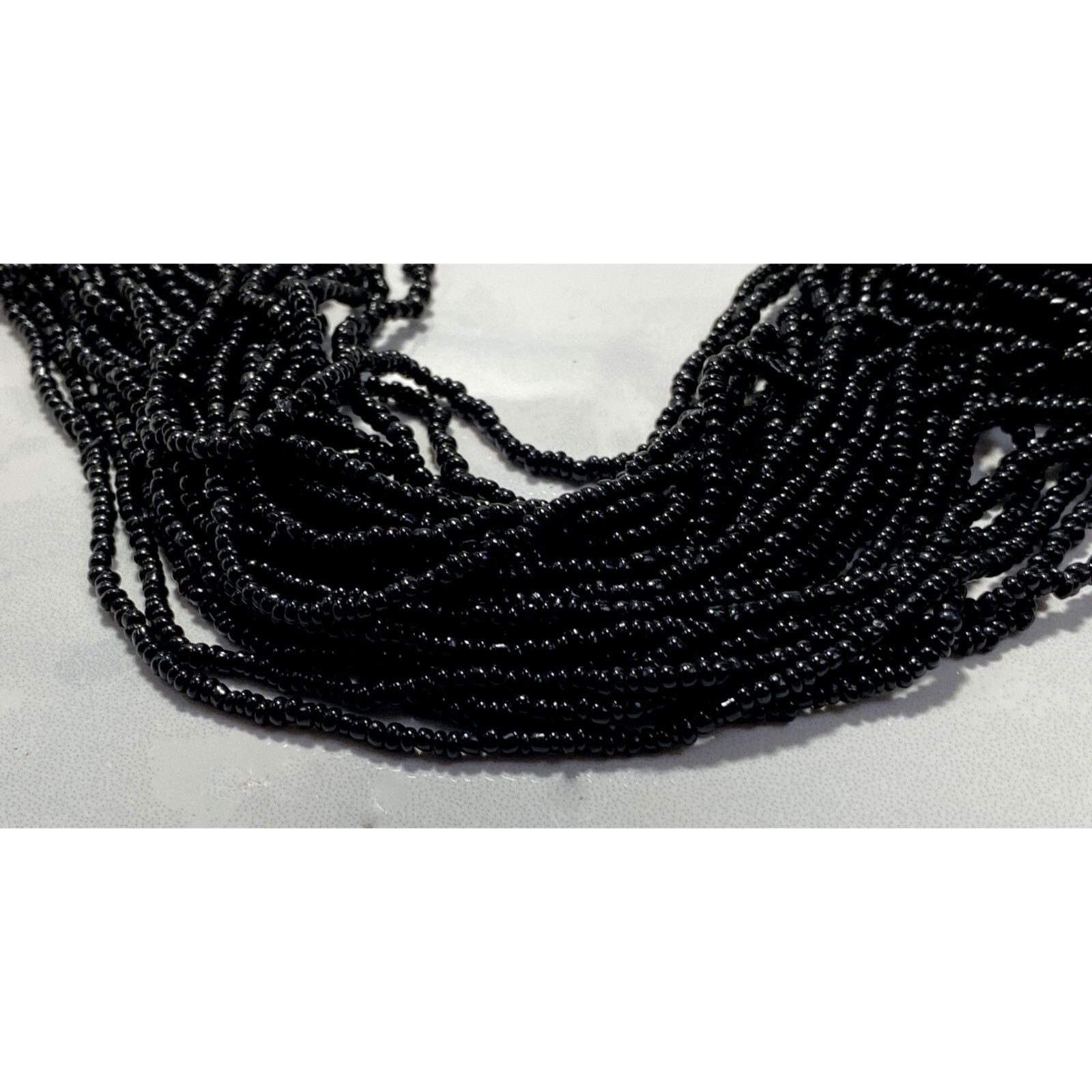 Multiple Strand Black Seed Bead Statement Necklac… - image 4