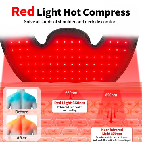 Dispositivo Terapia Luce Rossa Vicino Infrarossi per Collo Schiena Sollievo Dolore Cintura Spalla - Foto 11 di 12