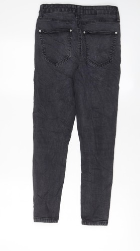 Pantalones de mezclilla ajustados Miss Selfridge grises de algodón para mujer talla 10 L26 con cremallera regular - Imagen 2 de 10
