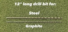 12" Long HSS Drill Bit For Drilling Out Golf Shafts - For Steel  Graphite