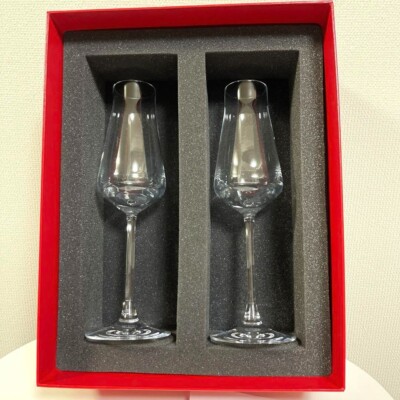 BACCARAT  Champagne Glass Chateau 2 Set Clear Crystal  H9.8xW3.5