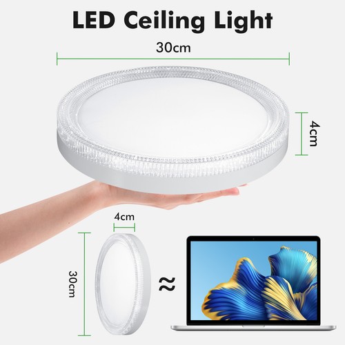 Lámpara de techo LED dormitorio cocina baño pasillo lámpara IP44 LED lámpara de techo - Imagen 12 de 24