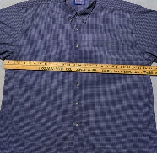 Pendleton Men’s XXL Micro Check Plaid Button Down Shirt 100% Cotton Long Sleeve - Picture 8 of 10