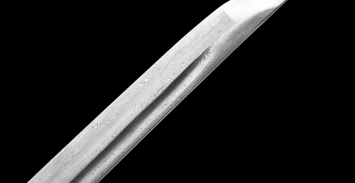 Espada Samurai Japonesa Hecha a Mano Katana Damasco Acero Azul Negro Saya Ajuste de Latón - Imagen 8 de 15