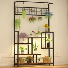 70.9" Indoor Plant Stand with Grow Light 7-Tier Metal Shelf Flower Display Rack