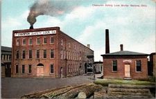Champion Safety Lock Works Geneva Ohio Vintage Postcard Weiler Germany