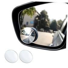 2pcs Blind Spot Mirror, 2" Round HD Glass Frameless Convex Rear View Mirror,