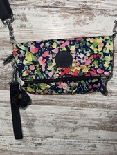 Borsa a tracolla Kipling floreale multicolore nylon piccola borsa ciondolo scimmia