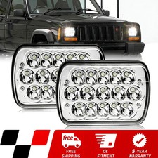 Pair 5x77x6 Led Headlights For Jeep Cherokee Xj 1984-2001 Wrangler Yj 1986-1995 Pair 5x77x6 Led Headlights For Jeep Cherokee Xj 1984-2001 Wrangler Yj 1986-1995