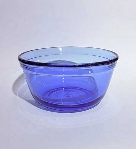 Vintage Anchor Hocking Ovenware Cobalt Blue Glass Mixing Bowl 1qt Capacity