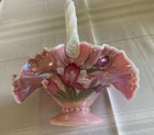 Fenton Glass Legacy Collection ROSALENE Tulip Basket 95TH Anniversary Signed