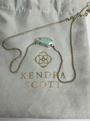 Kendra Scott Cami Necklace Gold/Aqua Kyocera Opal