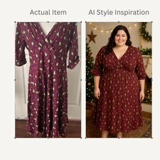 Unique Vintage Womens Swing Dress 3X/20  Christmas Trees Retro Holiday Stretch