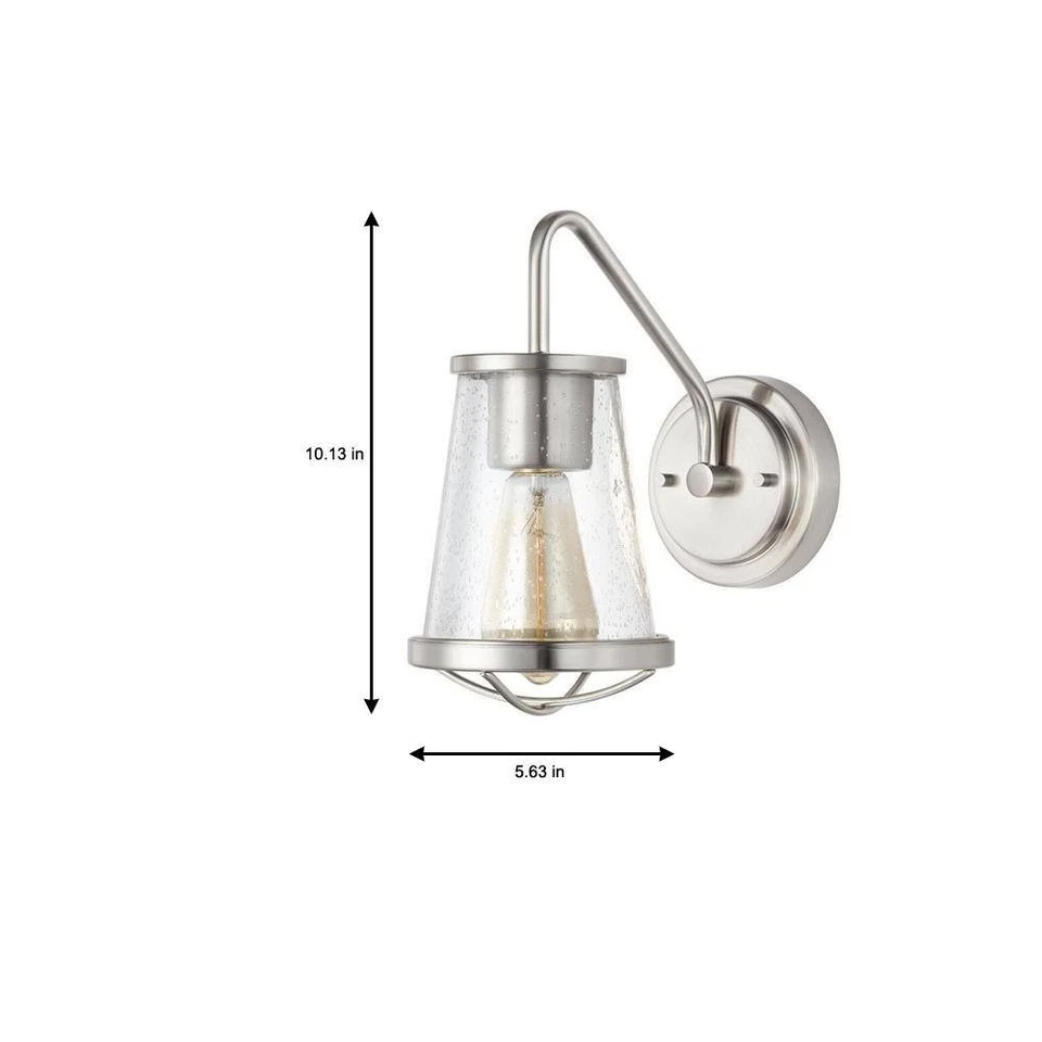 Georgina 5.75英寸家居装饰 拉丝镍工业壁灯带 — 第 3/4 张图片