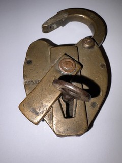 Antique SLAYMAKER Lancaster PA padlock with key. Rare Thomas Slaight Lock