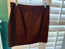 EXPRESS MINI SKIRT FAUX LEATHER WITH BELT BURGUNDY Size 6