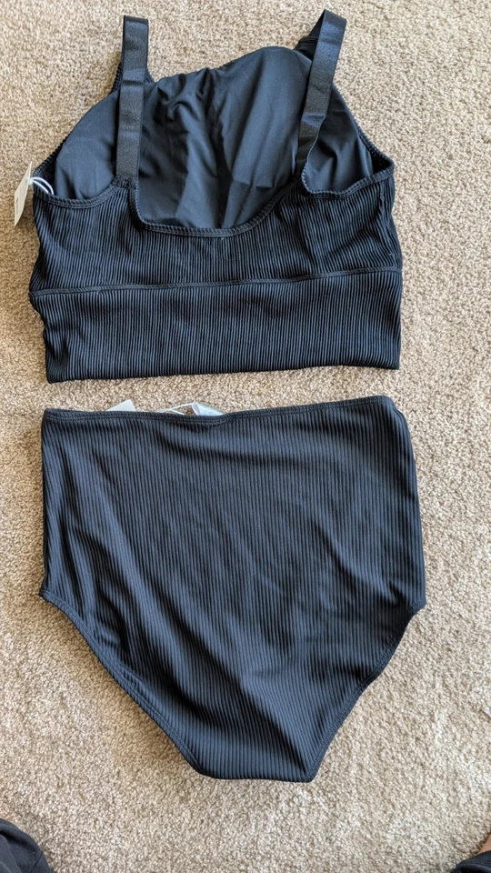 Parte superior e inferior de natación Coral Reef negra grande nueva con etiquetas Foto 2 de 2