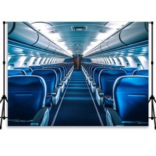 7x5 Airplane Seat Party Backdrop Aircraft Interior Cabin Photo Background