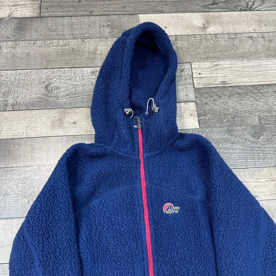 Sudadera con capucha polar Lowe Alpine cremallera completa exterior azul para mujer UK8 Foto 3 de 4