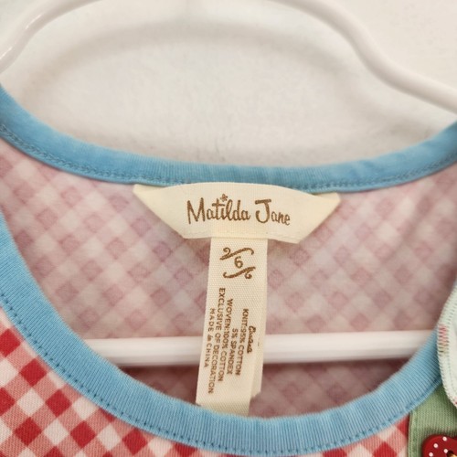 Matilda Jane Sleeveless Tank Top Pink Gingham Hearts Floral Novelty Print Girls - Picture 7 of 9