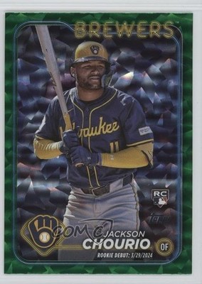 2024 Update Debut Green Crackle Foilboard 217/499 Jackson Chourio Rookie RC 0rd2