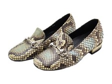 Gucci Italy Horsebit Loafers Python Snakeskin Leather Kids Shoes Size 29/US 11