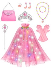 Light Up Princess Dress Up for Girls 3 4 5 6, Kids Dress Up Clothes with Acce...
