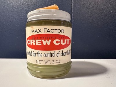 Vintage Max Factor Crew Cut Flat Top Boys Mens Hair Control Gel Butch Wax NOS