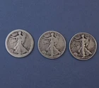 3 Walking Liberty Half Dollar Coins 1942 1943 & no date