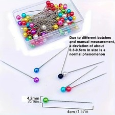 100PCS Colored Glass Head Sewing Pins Quilting Knitting Dressmaking DIY CraftVie