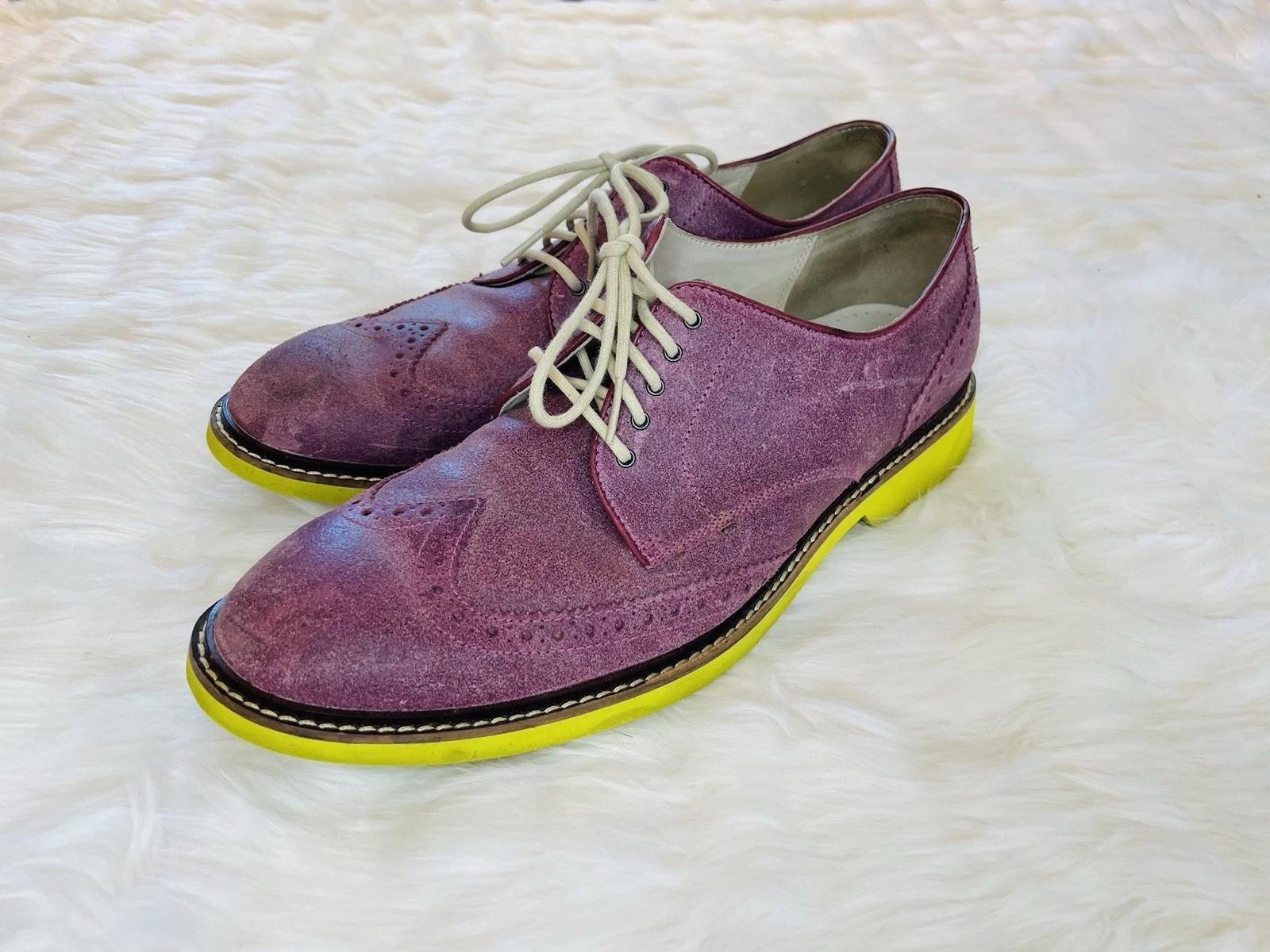 NIKE Scarpe Oxford Cole Haan Grand OS 161 C11427 malva con suola gialla da uomo taglia 10 5 M
