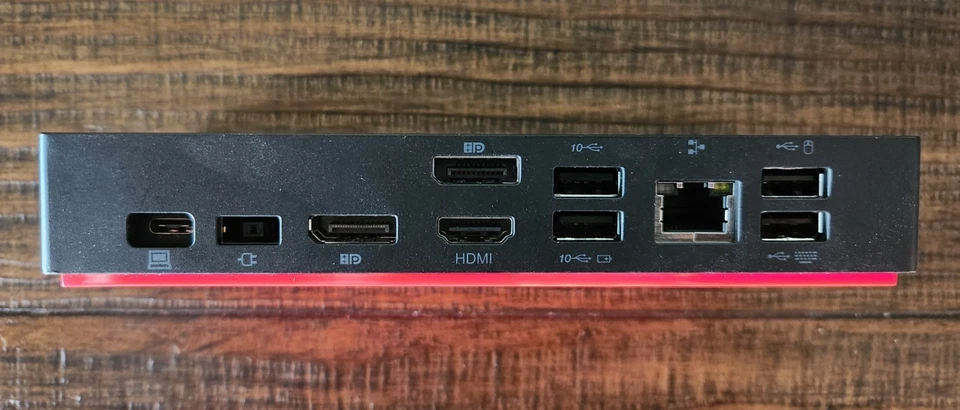 Lenovo ThinkPad Universal USB-C Dock 40AY con Adaptador de Corriente 90W y 2 Cables DP Foto 2 de 4