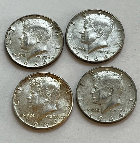 1964 kennedy half dollar lot of 4
