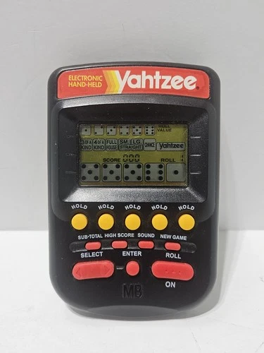 Vintage Yahtzee Electronic Handheld Game Milton Bradley 1995 TESTED & WORKING 