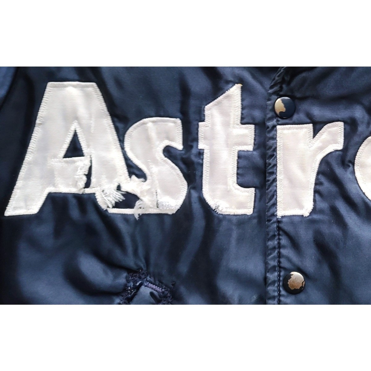 Houston Astros 80s STARTER satin bomber jacket Rainbow M navy