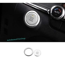For Mazda 3 Axela 19-2024 Silver Alloy Start Button One-Click Switch Cover 2PC